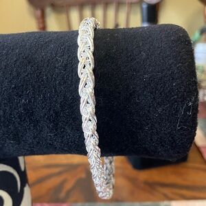 Mans women 8 inch 925 Sterling silver 6 mm twisted braided link chain bracelet